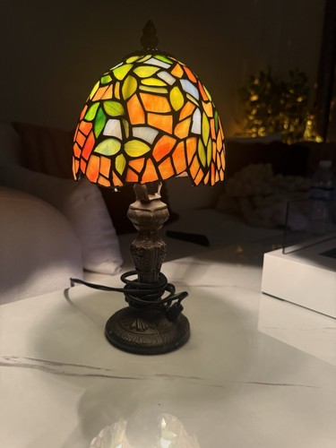 Vintage stained glass lamp - stained,